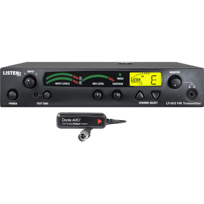 Listen Technologies Stationary 3-Channel RF Transmitter with Dante Adapter (72 MHz)