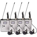 VocoPro BENCHMARK-QUAD-BP Four-Channel Wireless Lavalier/Headset Microphone System with Active Antennas and Flight Case (900 MHz)