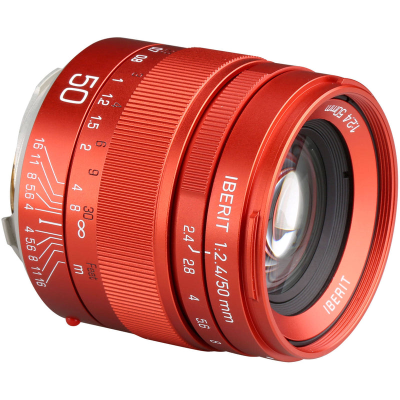 KIPON Iberit 50mm f/2.4 Lens for Leica M (Red)