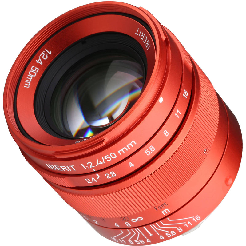 KIPON Iberit 50mm f/2.4 Lens for Leica M (Red)