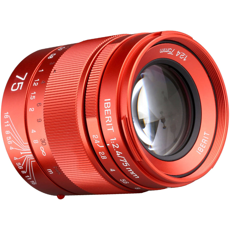 KIPON Iberit 75mm f/2.4 Lens for Leica M (Red)