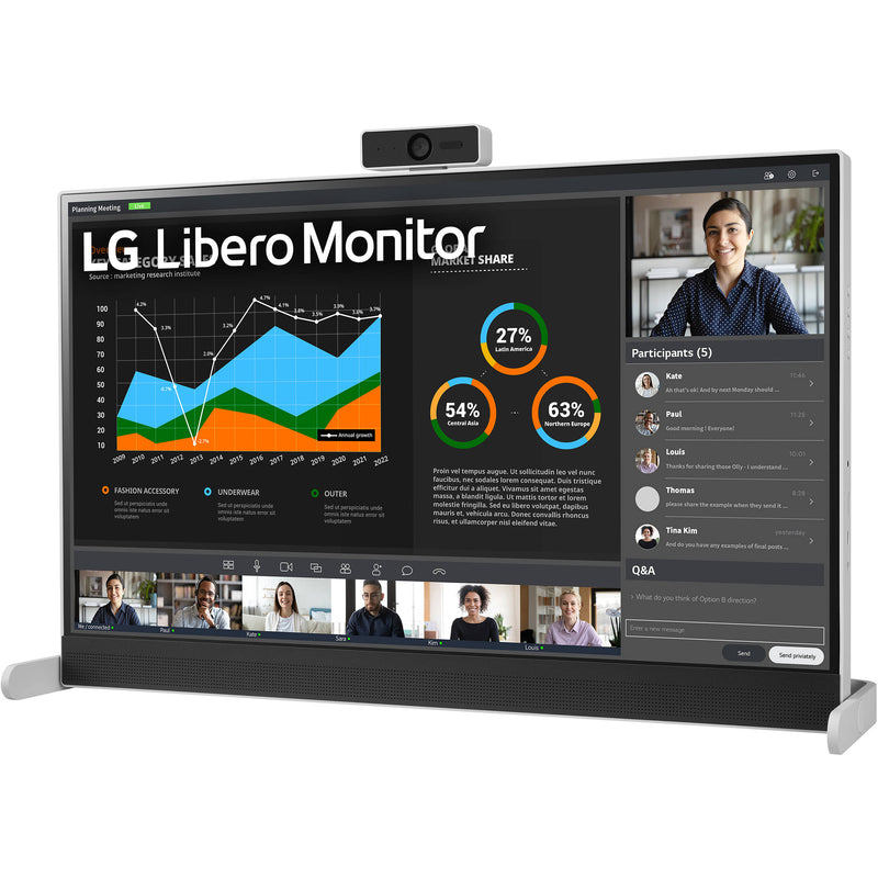 LG Libero 27MQ70QC-S 27" 1440p HDR Monitor with Detachable Webcam