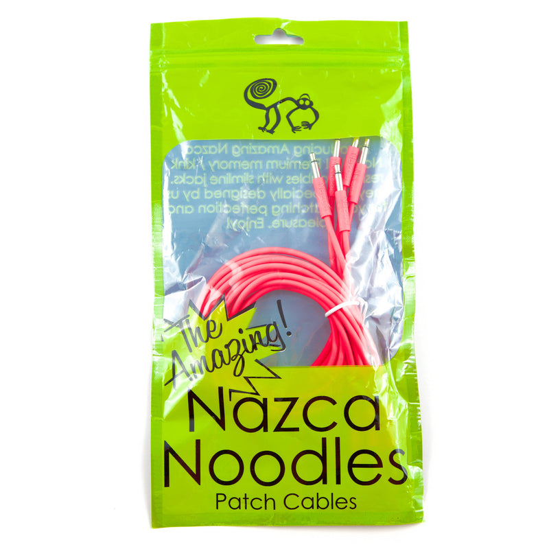 Cre8audio Nazca Noodles Eurorack-Style Patch Cables (Hot Pink, 5-Pack, 2.5')