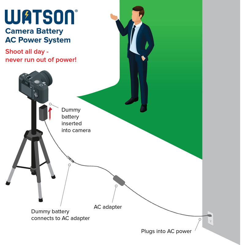 Watson CBA-P1 AC Adapter and DC Coupler Replaces Panasonic DMW-BLF19 Battery