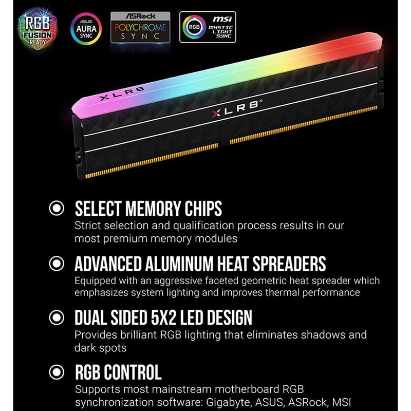 PNY 32GB XLR8 Gaming REV RGB DDR4 Memory Kit (2 x 16GB)