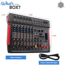 Pyle Pro PMX648 8-Channel Audio Mixer with Recording Interface