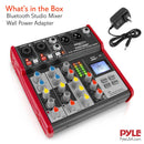 Pyle Pro PMX48BT 4-Channel DJ Mixer with Bluetooth and USB Interface