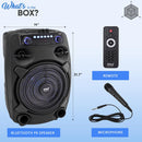 Pyle Pro PPHP127B 12" 2-Way 800W Portable PA Speaker with Bluetooth, Party Lights & Wired Microphone