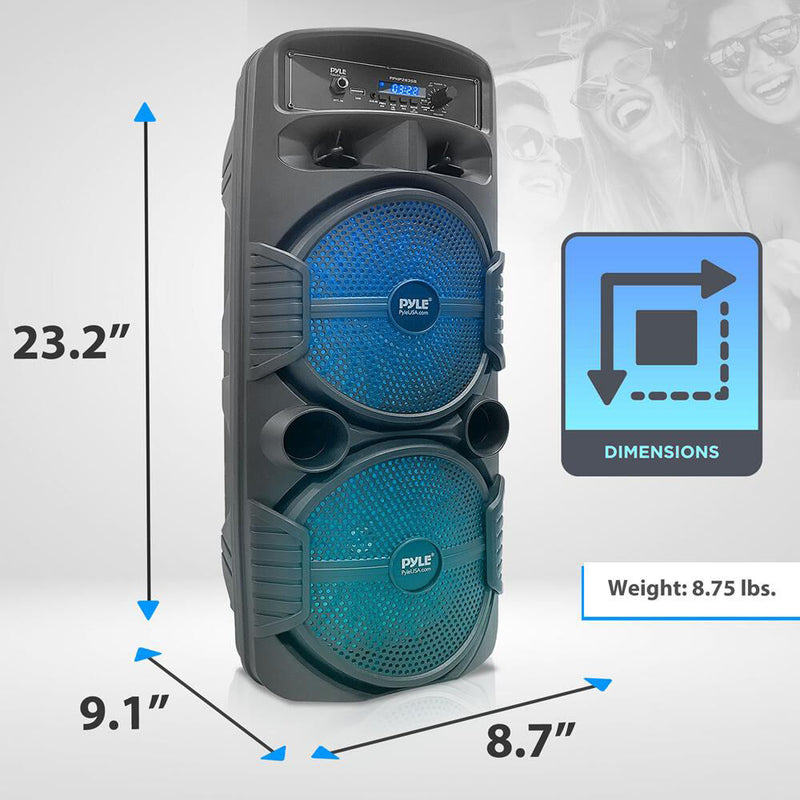 Pyle Pro PPHP2835B Dual 8" 600W Rechargeable Speaker System