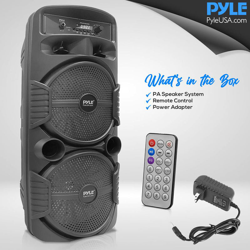 Pyle Pro PPHP2835B Dual 8" 600W Rechargeable Speaker System