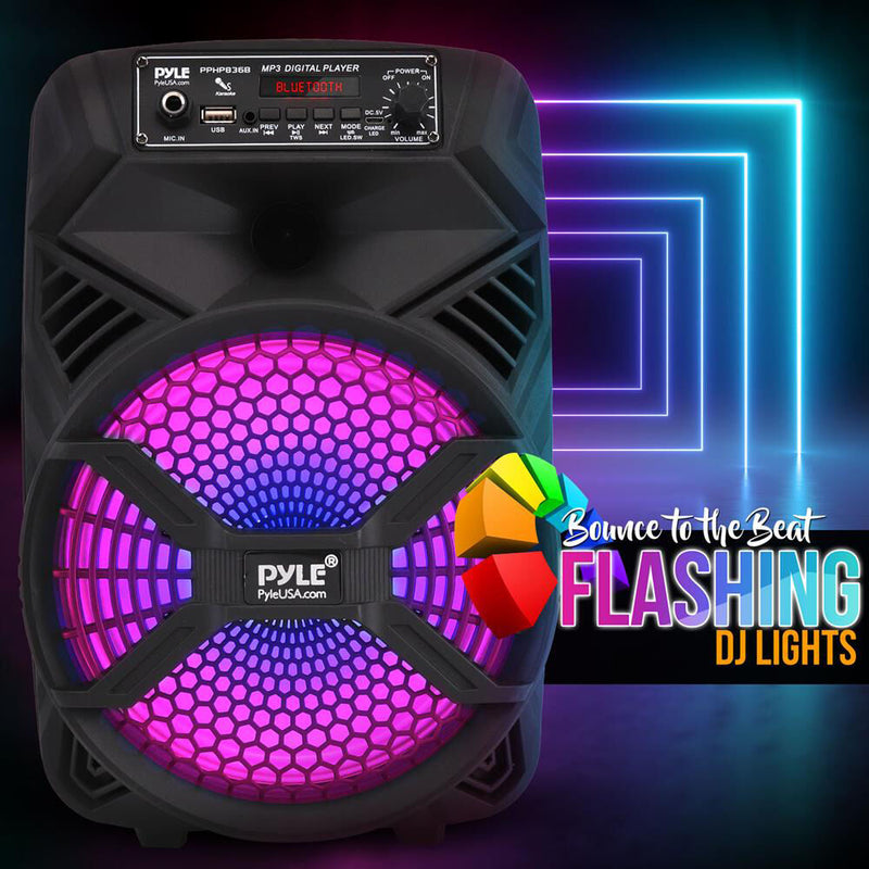 Pyle Pro PPHP836B Portable 8" 300W PA Speaker System with Bluetooth