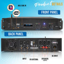 Pyle Pro PTA1000BT Professional Stereo Power Amplifier with Bluetooth (500W/Channel @ 8 Ohms)