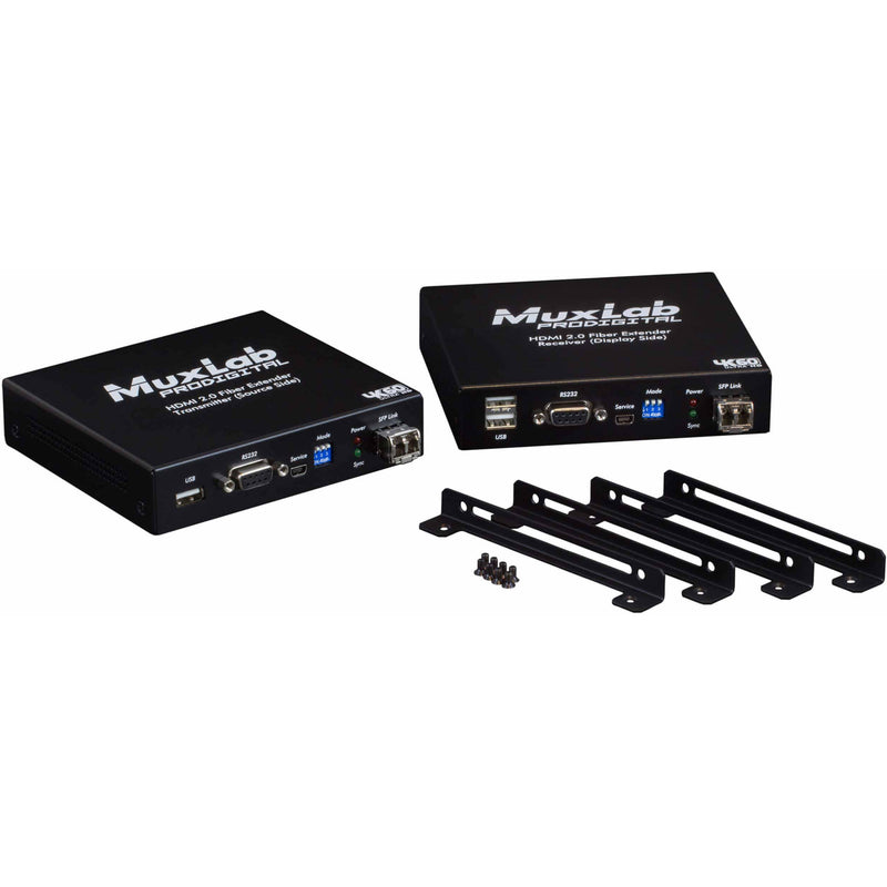 MuxLab Single-Mode HDMI 2.0 Fiber Extender Kit