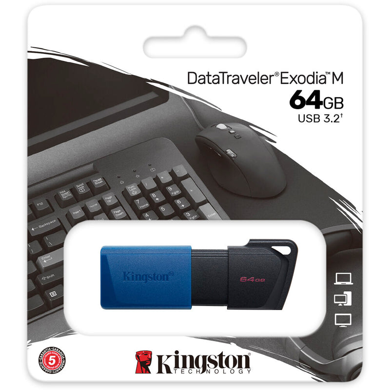 Kingston 64GB DataTraveler Exodia M USB Flash Drive (Blue)