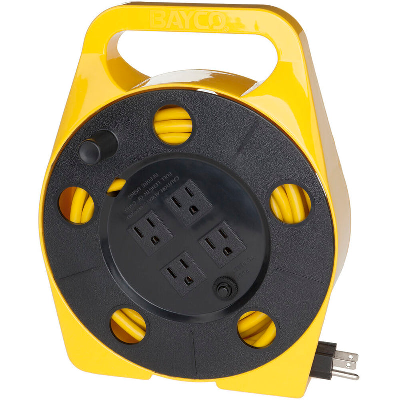 Bayco Products Extension Cord Reel with Four Built-In Outlets (25')