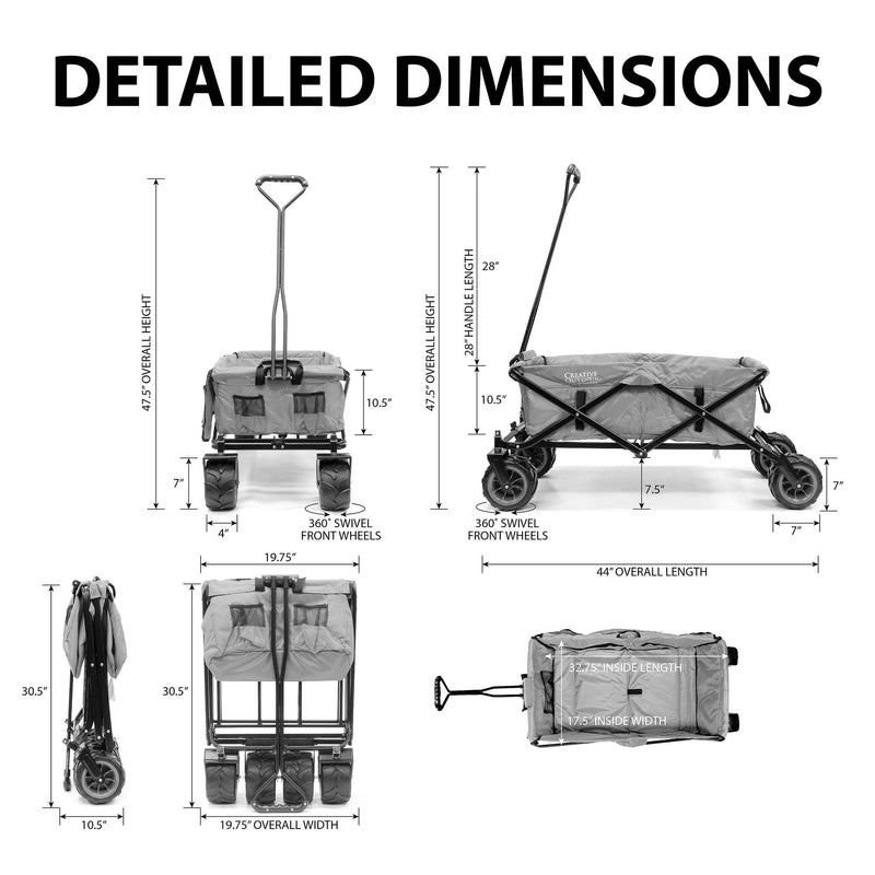 Creative Outdoor Distributor All-Terrain Folding Wagon (Black)