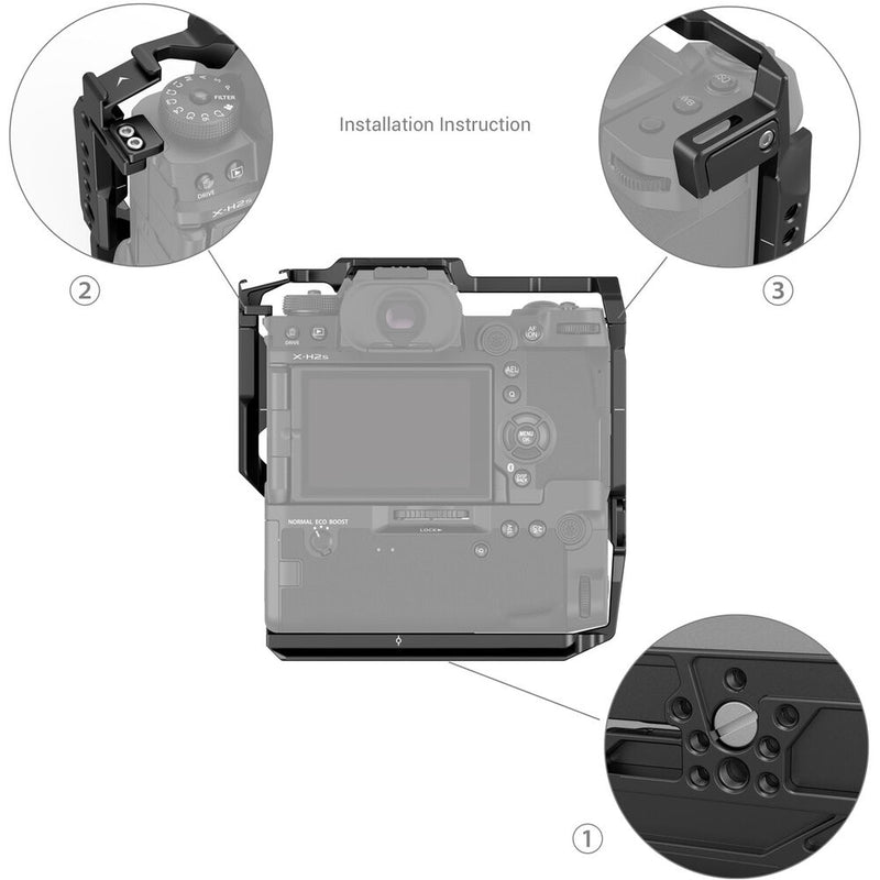 SmallRig Camera Cage for FUJIFILM X-H2S with FT-XH or VG-XH Battery Grip