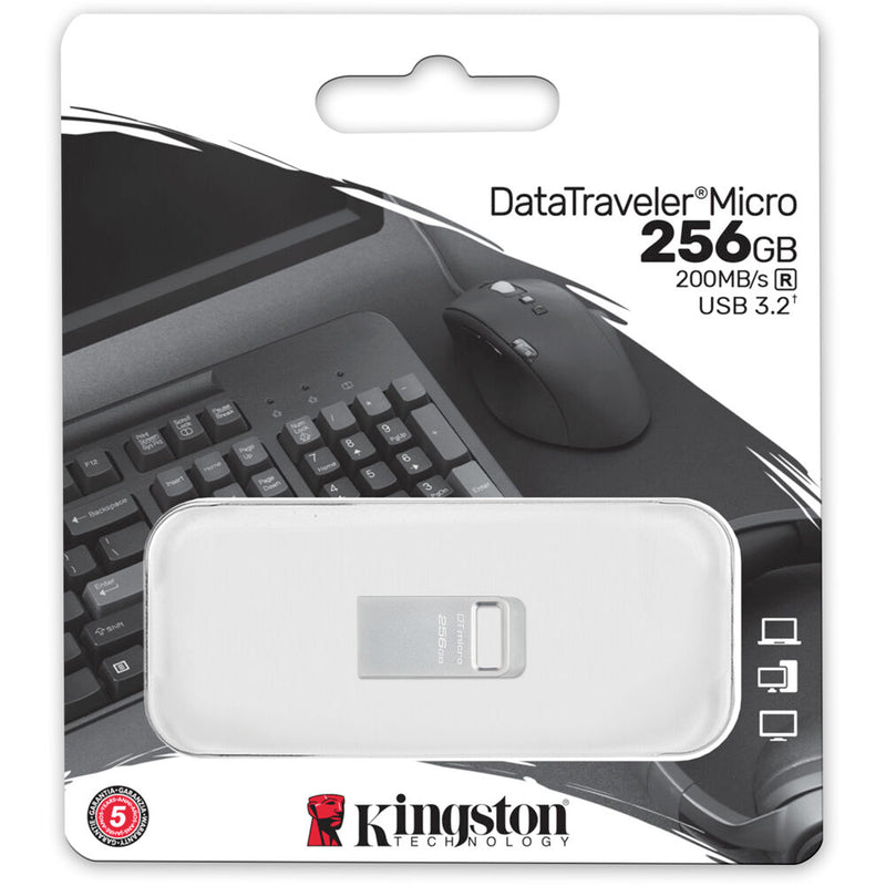 Kingston 256GB DataTraveler Micro USB Flash Drive (Silver)