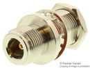 AMPHENOL RF 82-66-RFX RF / Coaxial Adaptor, Inter Series Coaxial, Straight Bulkhead Adapter, N, Jack, N, Jack