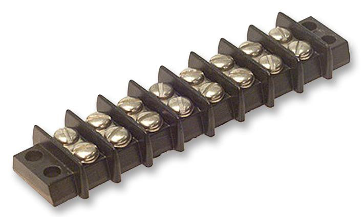 CINCH CONNECTIVITY SOLUTIONS 8-140 Panel Mount Barrier Terminal Block, 2 Row, 8 Ways, 16 AWG, 9.53 mm, 15 A