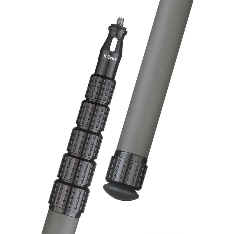 K-Tek KP12FT Mighty Boom 6-Section Graphite Boompole with Straight Cable & Flow-Through Bottom Module (12')