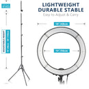 Neewer LED Ring Light Kit with Stand and Accessories (18")