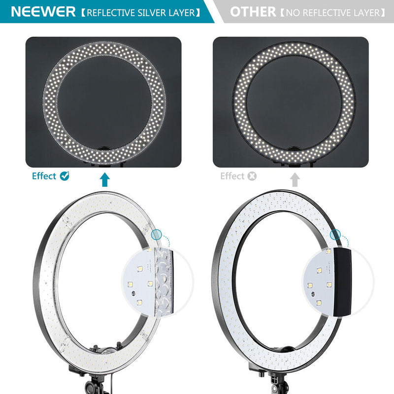 Neewer LED Ring Light Kit with Stand and Accessories (18")