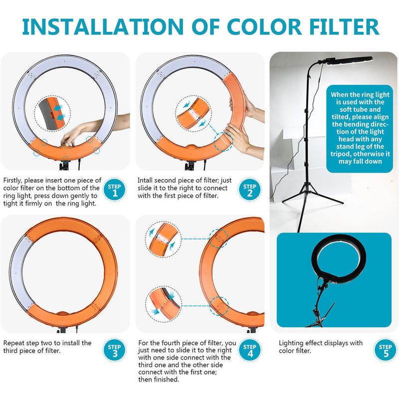 Neewer LED Ring Light Kit with Stand and Accessories (18")