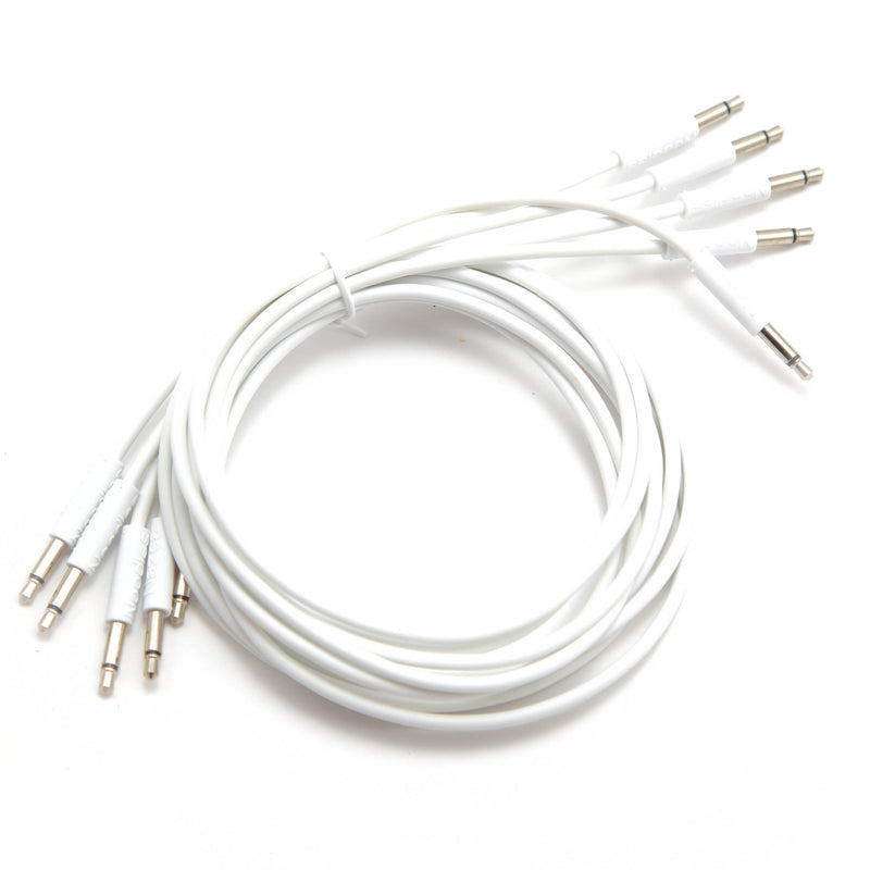 Cre8audio Nazca Noodles Eurorack-Style Patch Cables (White, 5-Pack, 3.3')