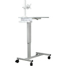 CTA Digital Height-Adjustable Rolling Workstation Cart with Adjustable VESA Arm Mount