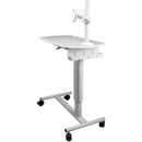 CTA Digital Height-Adjustable Rolling Workstation Cart with Adjustable VESA Arm Mount