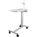 CTA Digital Height-Adjustable Rolling Workstation Cart with Adjustable VESA Arm Mount