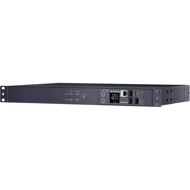 CyberPower PDU44006 Switched ATS 10-Outlet 1 RU Power Distribution Unit (Black)