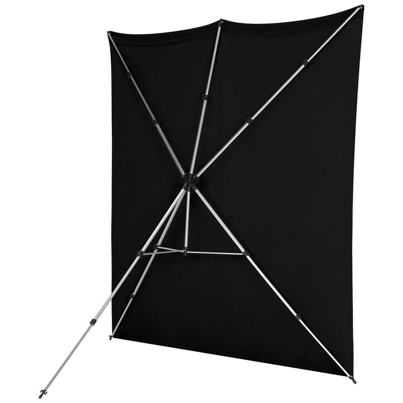 Westcott X-Drop Fabric Backdrop Kit (Rich Black, 8 x 8')