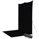 Westcott X-Drop Fabric Backdrop Sweep Kit (Rich Black, 8 x 13')