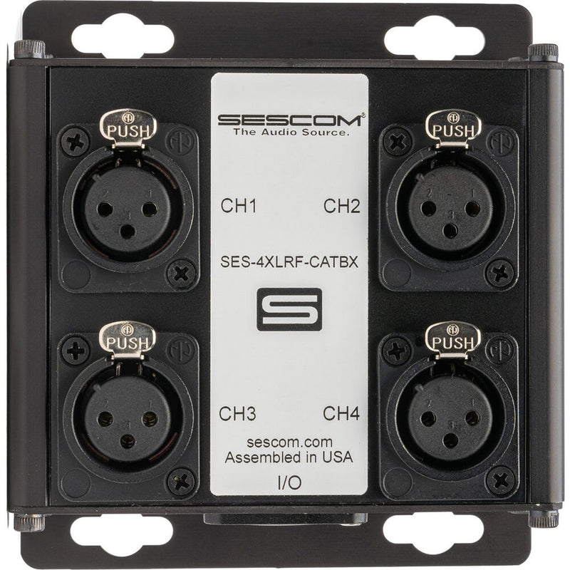 Sescom SES-4XLRF-CATBX 4-Channel Passive Analog/Digital Audio Extender over CAT5/6/7