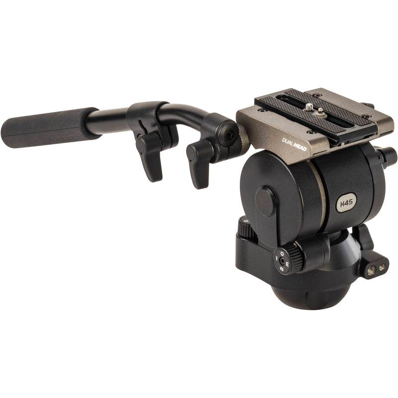 Libec H45 75mm Ball and Flat Base Video Head with Pan Handle (26.5 lb Payload)