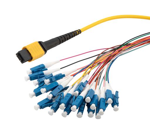 L-COM MPM24OS2-09LCR-3 MPM24OS2-09LCR-3 Fibre Cord MPO Plug TO LC 24FIBRES 3M