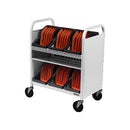 Bretford CUBE Transport Cart with Caddies (90&deg; AC Outlets, Arctic White)