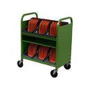 Bretford CUBE Transport Cart with Caddies (90&deg; AC Outlets, Grass)