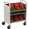 Bretford CUBE Transport Cart with Caddies (90&deg; AC Outlets, Concrete)