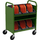 Bretford CUBE Transport Cart with Caddies (90&deg; AC Outlets, Grass)