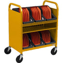 Bretford CUBE Transport Cart with Caddies (90&deg; AC Outlets, Mustard)