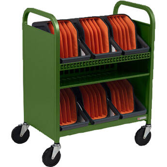 Bretford CUBE Transport Cart with Caddies (Standard AC Outlets, Grass)