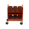 Bretford CUBE Transport Cart with Caddies (Standard AC Outlets, Tangerine)