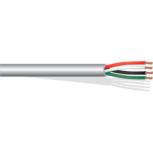 West Penn Plenum-Rated 25245B 16 AWG 4-Conductor Unshielded Cable (1000', Gray)