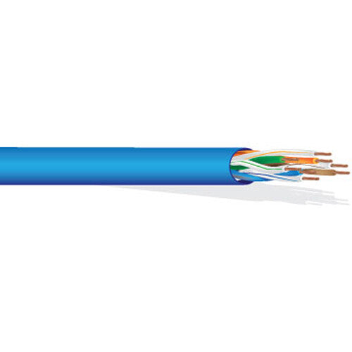 West Penn Plenum-Rated 254245 24 AWG 4-Pair Unshielded Cat 5e Cable (1000', Blue)