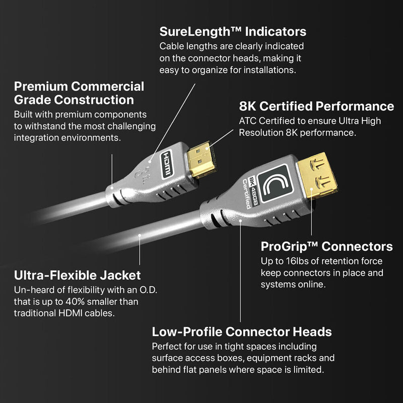 Comprehensive MicroFlex Pro AV/IT Integrator Ultra High-Speed HDMI Cable with Ethernet (Graphite Grey, 6')