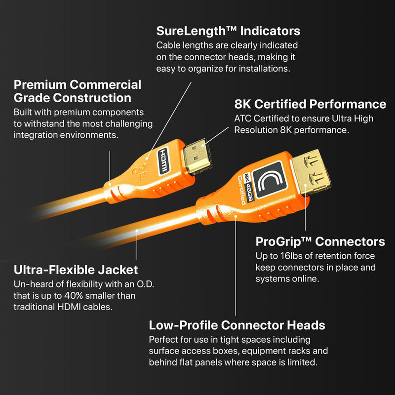 Comprehensive MicroFlex Pro AV/IT Integrator Ultra High-Speed HDMI Cable with Ethernet (Orange, 6')