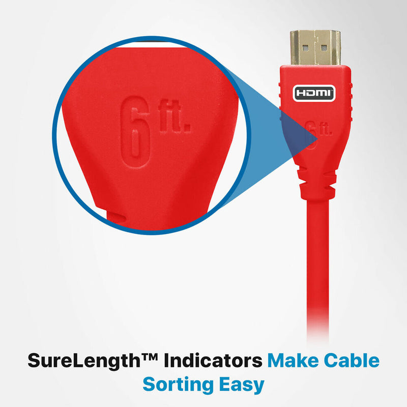 Comprehensive MicroFlex Pro AV/IT Integrator Ultra High-Speed HDMI Cable with Ethernet (Red, 3')